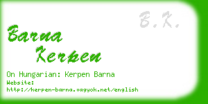 barna kerpen business card